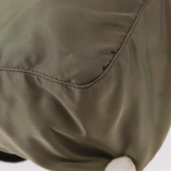 PRADA Shoulder Bag Nylon Khaki Gold Auth 154525 - Picture 5 of 16